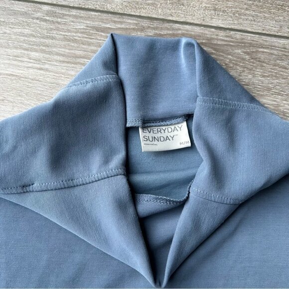 Everyday Sunday Blue  Mockneck Boxy Fit Sweatshirt - Picture 7 of 16